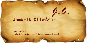 Jambrik Olivér névjegykártya